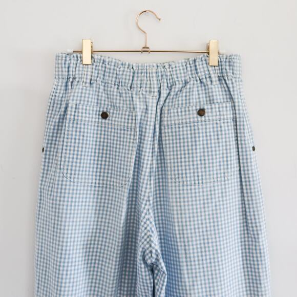 Vintage Gingham Straight Leg Pants Blue Checked Petite Medium - Picture 6 of 8